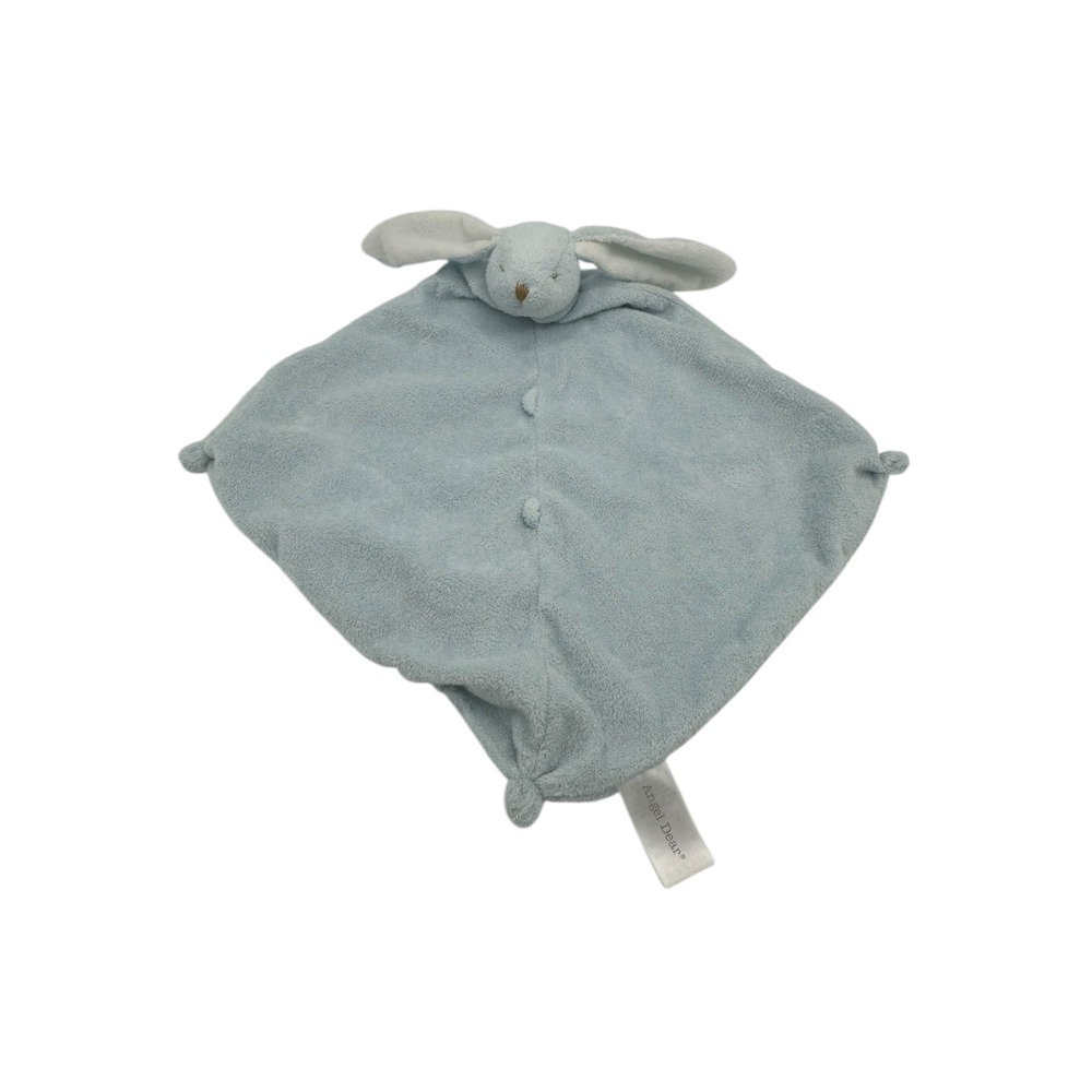 Angel Dear Blue Bunny Rabbit Lovey Plush Security Blanket Knotted Corners‎